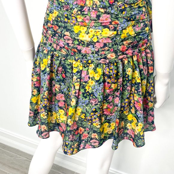 LoveShackFancy Ambrette Ditsy Floral Mini Dress in Night Sky Glow Added Tie Belt - Picture 15 of 17